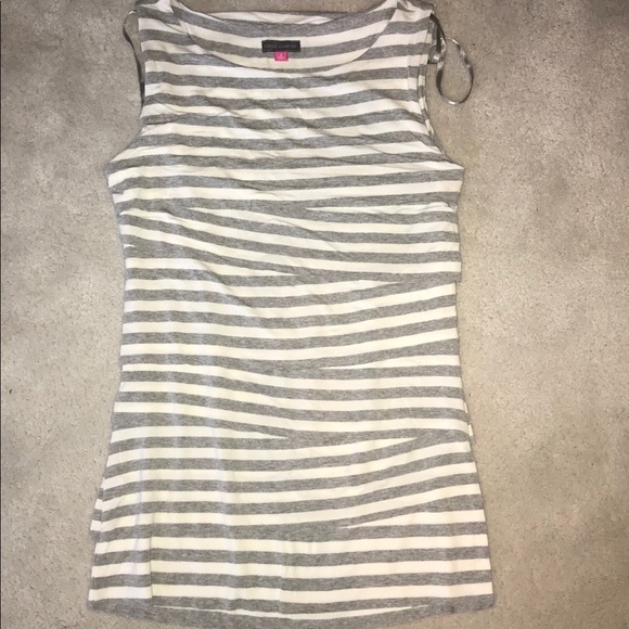 Layered stripe sleeveless shell top - Picture 5 of 5